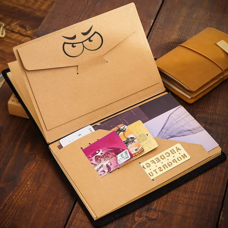 Recharges pour carnet de voyage / Porte-documents en papier kraft | Compatibles avec les formats TN, portable, passeport et A5