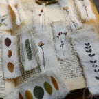 Vintage Dried Flower Rub-On Stickers – Nature-Inspired Transfers for Planners & Crafts