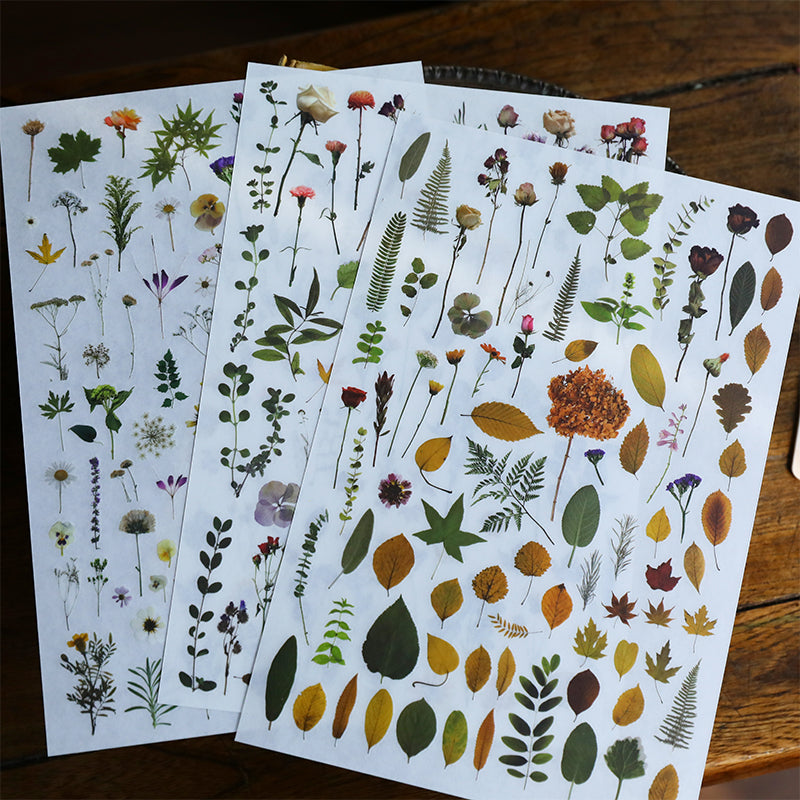 Flower Transfer Stickers Vintage Dried Flower Rub-On Stickers – Nature-Inspired Transfers for P ...