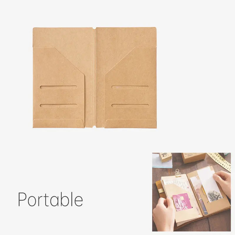 Recharges pour carnet de voyage / Porte-documents en papier kraft | Compatibles avec les formats TN, portable, passeport et A5