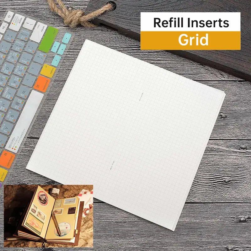 Recharges pour carnet de voyage / Porte-documents en papier kraft | Compatibles avec les formats TN, portable, passeport et A5