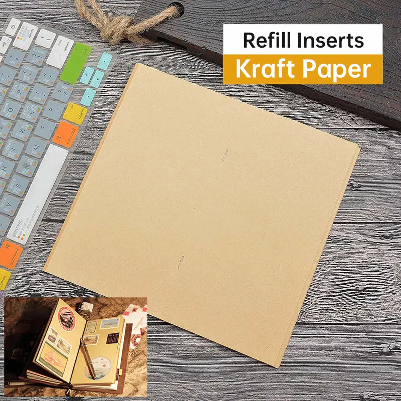 Recharges pour carnet de voyage / Porte-documents en papier kraft | Compatibles avec les formats TN, portable, passeport et A5