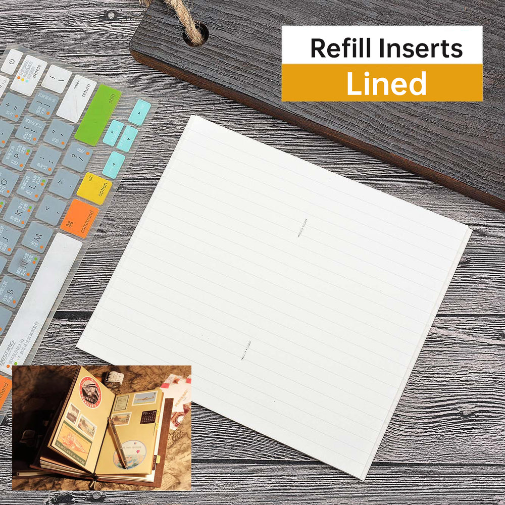 Recharges pour carnet de voyage / Porte-documents en papier kraft | Compatibles avec les formats TN, portable, passeport et A5