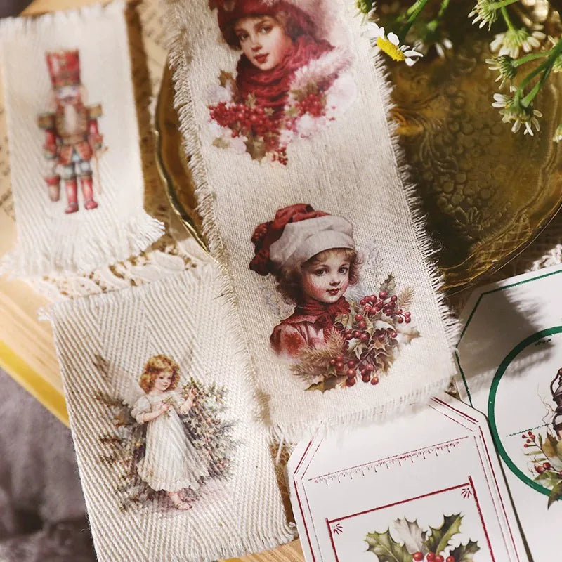 Autocollants à frotter de Noël rétro | Motifs de Père Noël et bonhomme de neige pour les fêtes