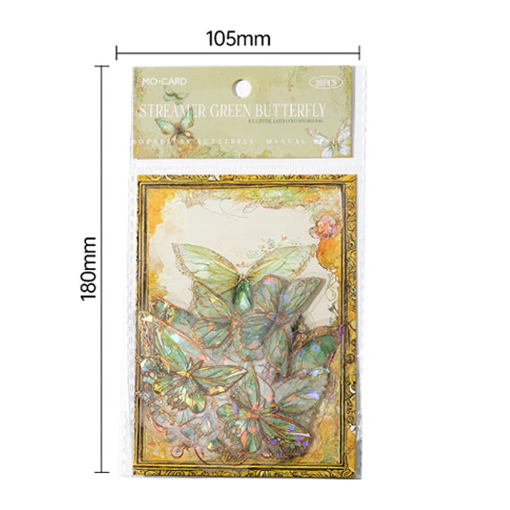 Autocollants PET en forme de papillon brillant