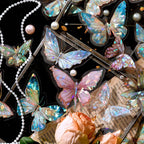 Autocollants PET en forme de papillon brillant
