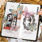 Autocollants PET en forme de papillon brillant