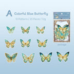 Autocollants PET en forme de papillon brillant