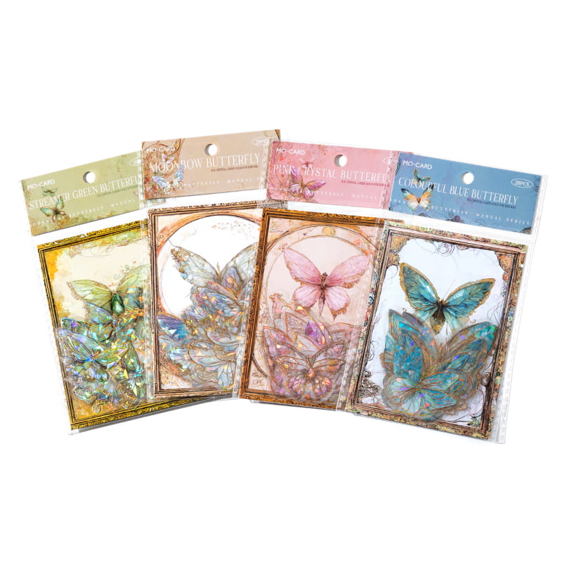 Autocollants PET en forme de papillon brillant