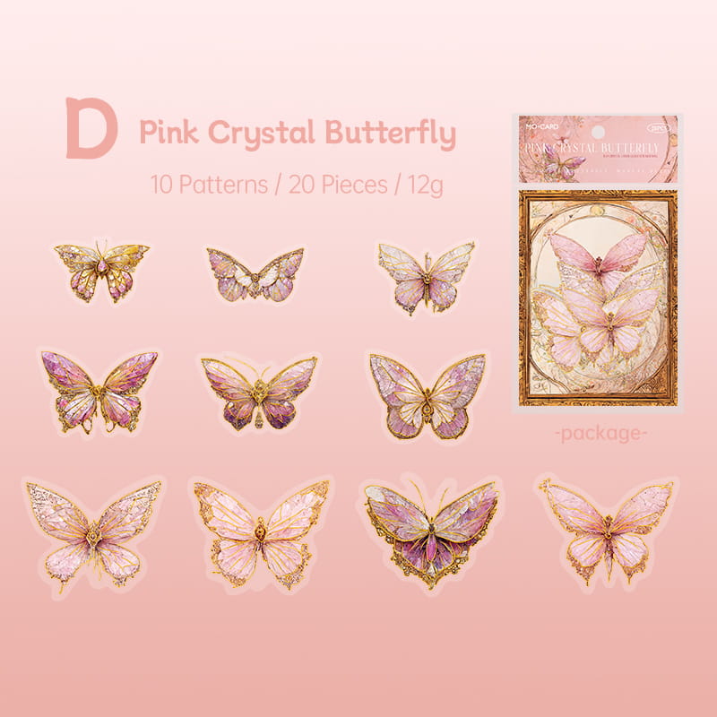 Autocollants PET en forme de papillon brillant