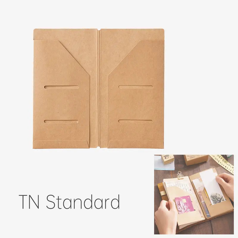 Recharges pour carnet de voyage / Porte-documents en papier kraft | Compatibles avec les formats TN, portable, passeport et A5