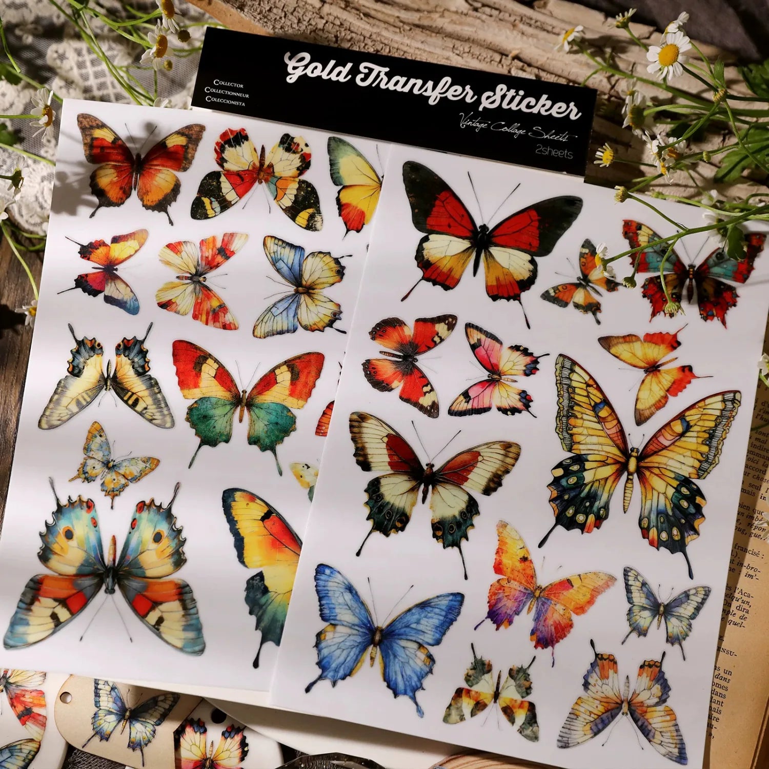 Vibrant Butterfly Crystal Transfer Stickers