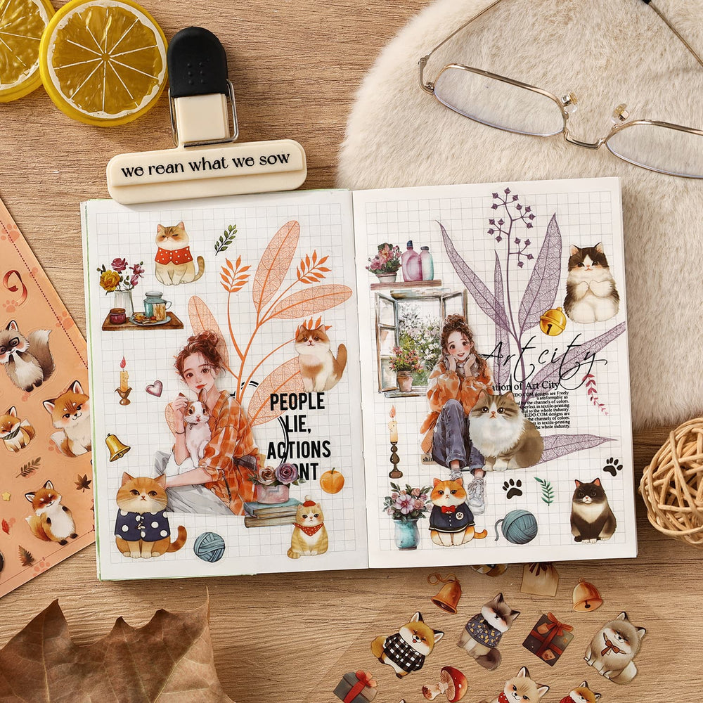 Adorable Pet Stickers – Cute Dog & Rabbit, Cat  Sticker for Journals & Phone Decoration