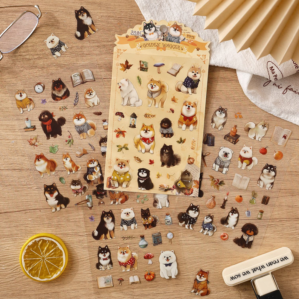 Adorable Pet Stickers – Cute Dog & Rabbit, Cat  Sticker for Journals & Phone Decoration