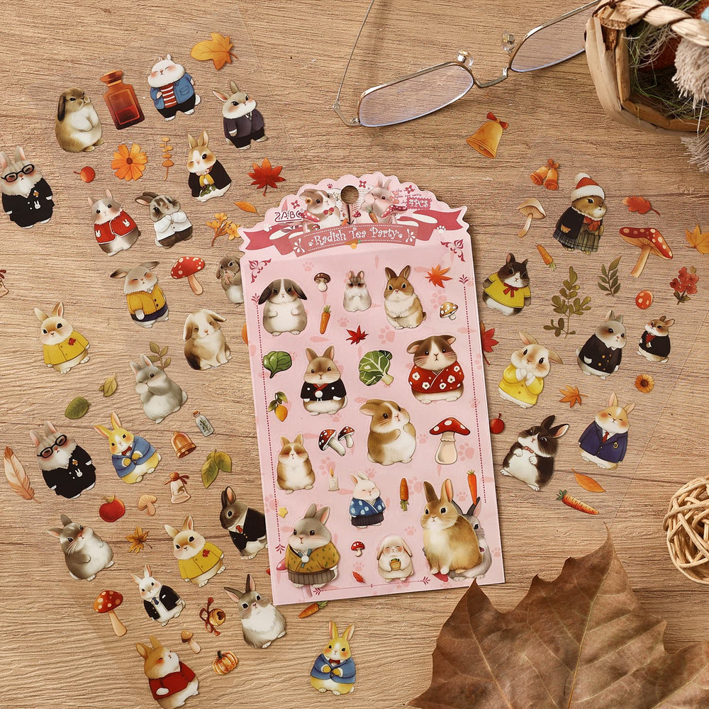 Adorable Pet Stickers – Cute Dog & Rabbit, Cat  Sticker for Journals & Phone Decoration