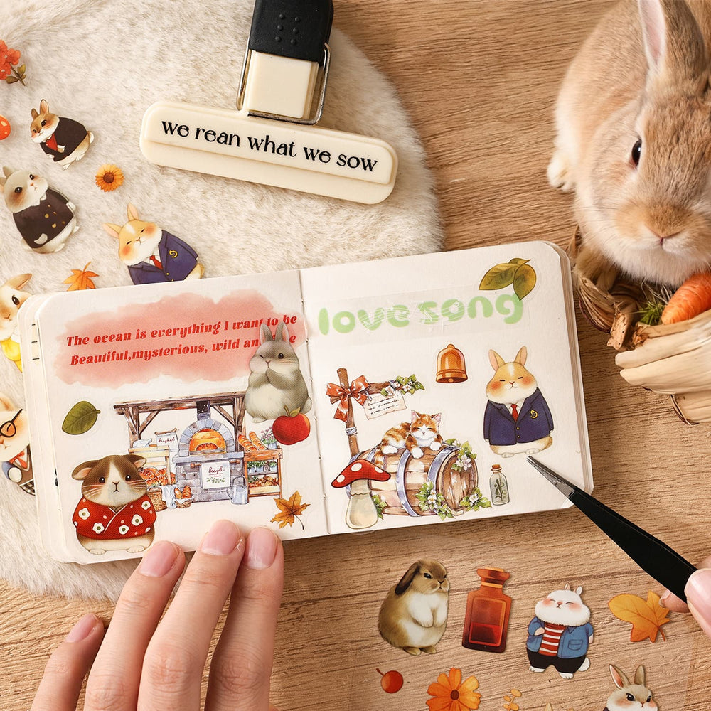 Adorable Pet Stickers – Cute Dog & Rabbit, Cat  Sticker for Journals & Phone Decoration