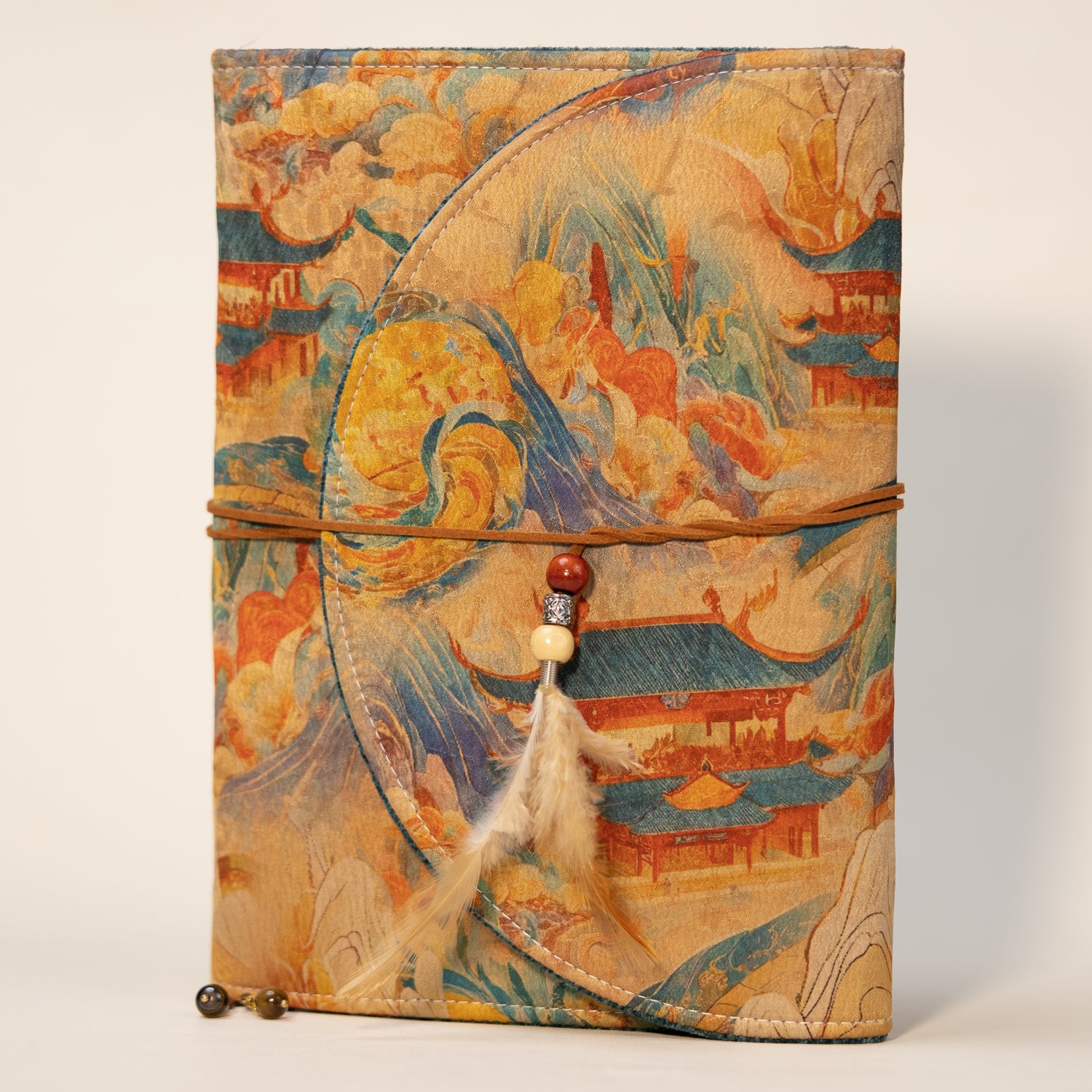 Asian Vintage Dunhuang Style Fabric A5 Notebook Binder & Book Cover Journal Gift For Her