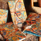 Asian Vintage Dunhuang Style Fabric A5 Notebook Binder & Book Cover Journal Gift For Her