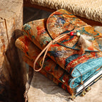 Asian Vintage Dunhuang Style Fabric A5 Notebook Binder & Book Cover Journal Gift For Her
