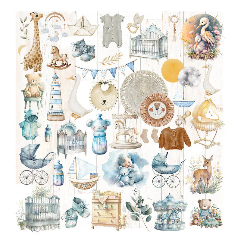 Baby-Motiv Pergament-Sticker-Set