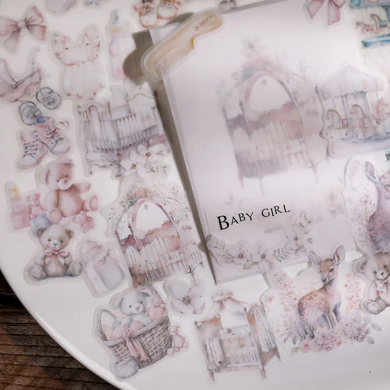 Baby-Motiv Pergament-Sticker-Set