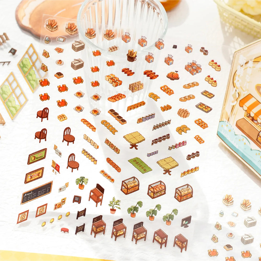 Pack d’Autocollants Scène 3D – Bakery & Coffee Shop