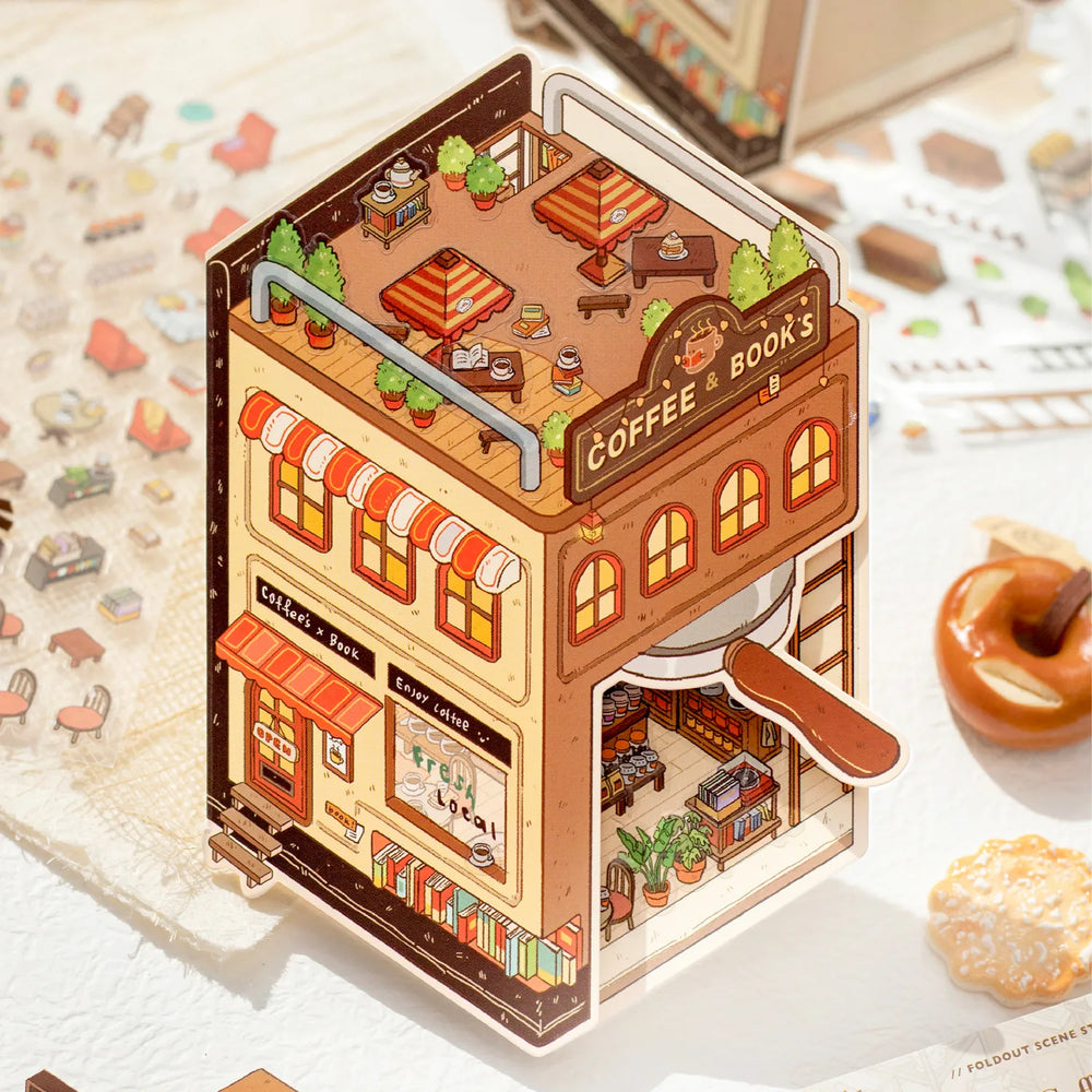 Pack d’Autocollants Scène 3D – Bakery & Coffee Shop