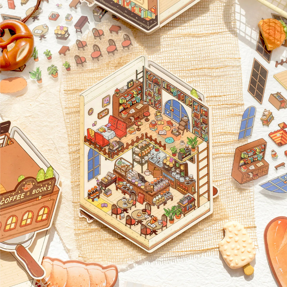 Pack d’Autocollants Scène 3D – Bakery & Coffee Shop