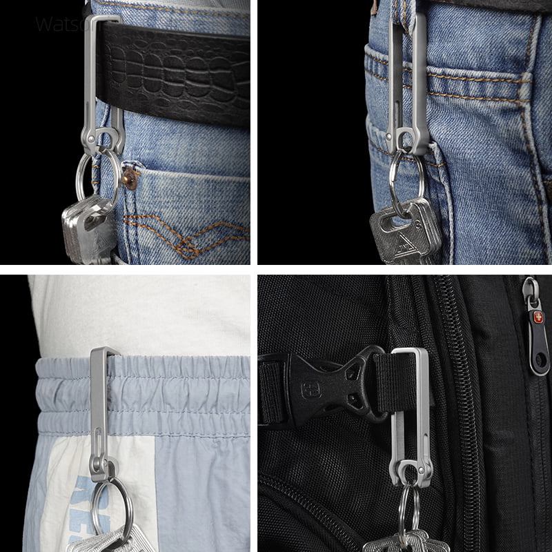 Belt Loop Key Holder Clip Quick Release Titanium For Car Keys