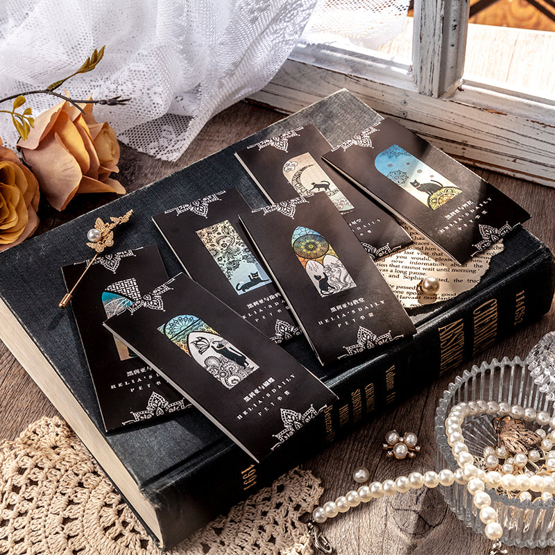 Mystic Black Cat Bookmark – Gothic Aesthetic Translucent Page Holder