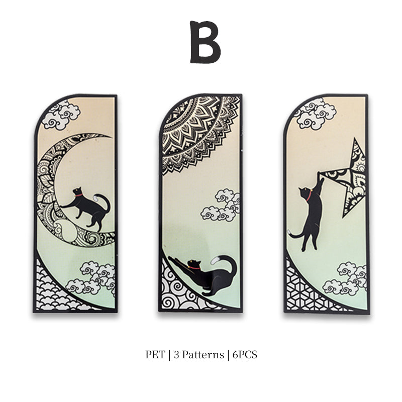 Marque-page Mystic Black Cat – Porte-page translucide esthétique gothique