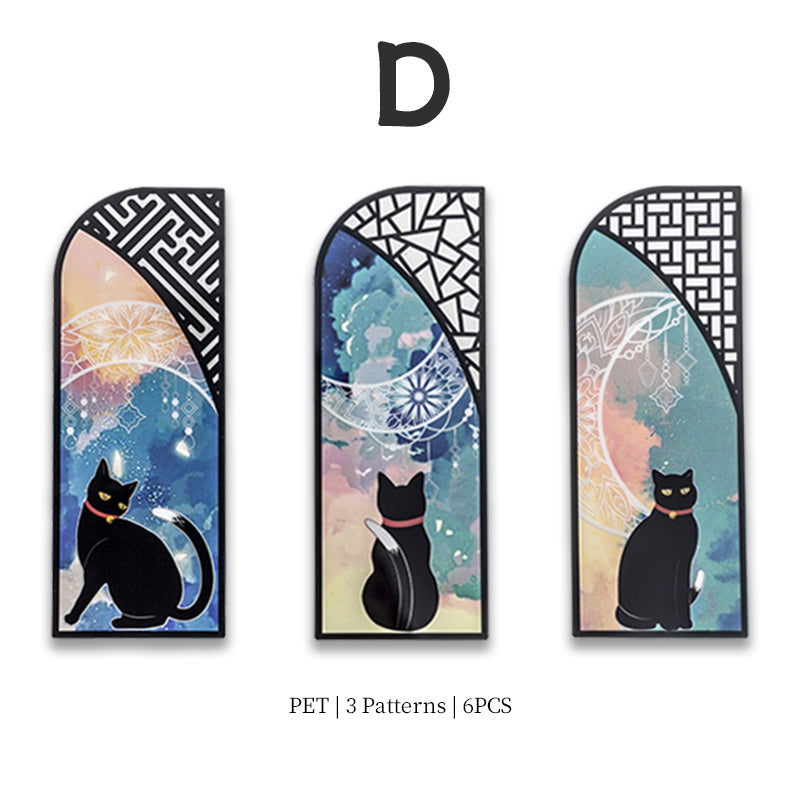 Mystic Black Cat Bookmark – Gothic Aesthetic Translucent Page Holder