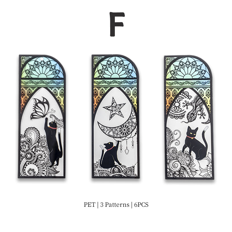 Marque-page Mystic Black Cat – Porte-page translucide esthétique gothique