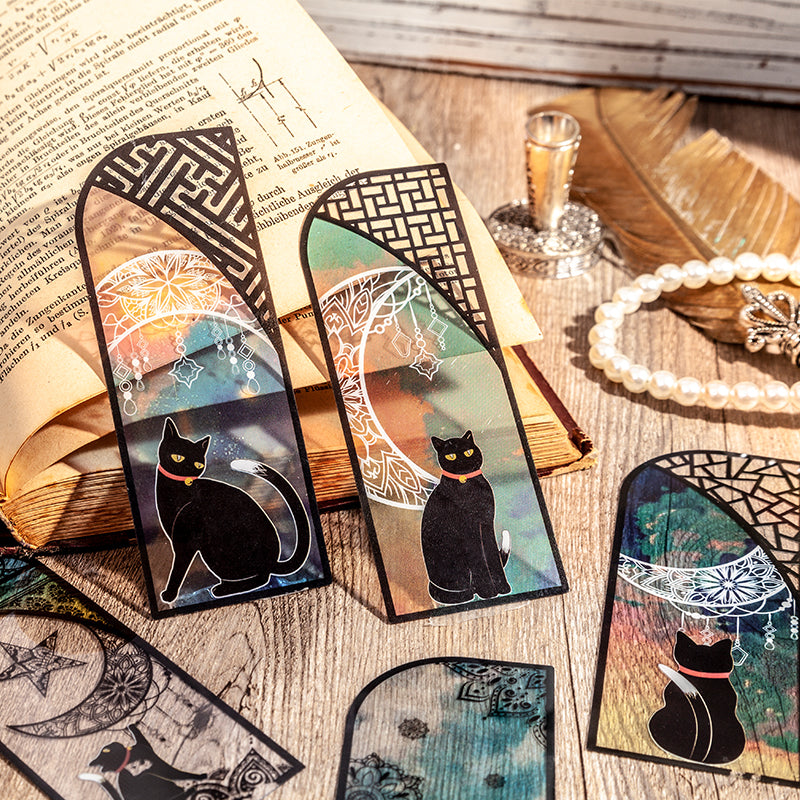 Mystic Black Cat Bookmark – Gothic Aesthetic Translucent Page Holder