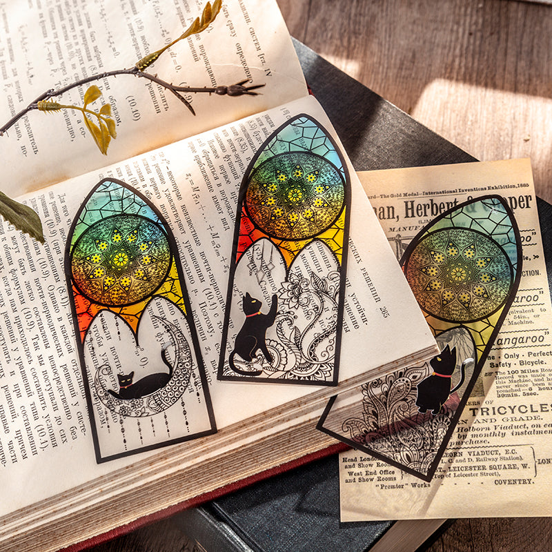 Mystic Black Cat Bookmark – Gothic Aesthetic Translucent Page Holder