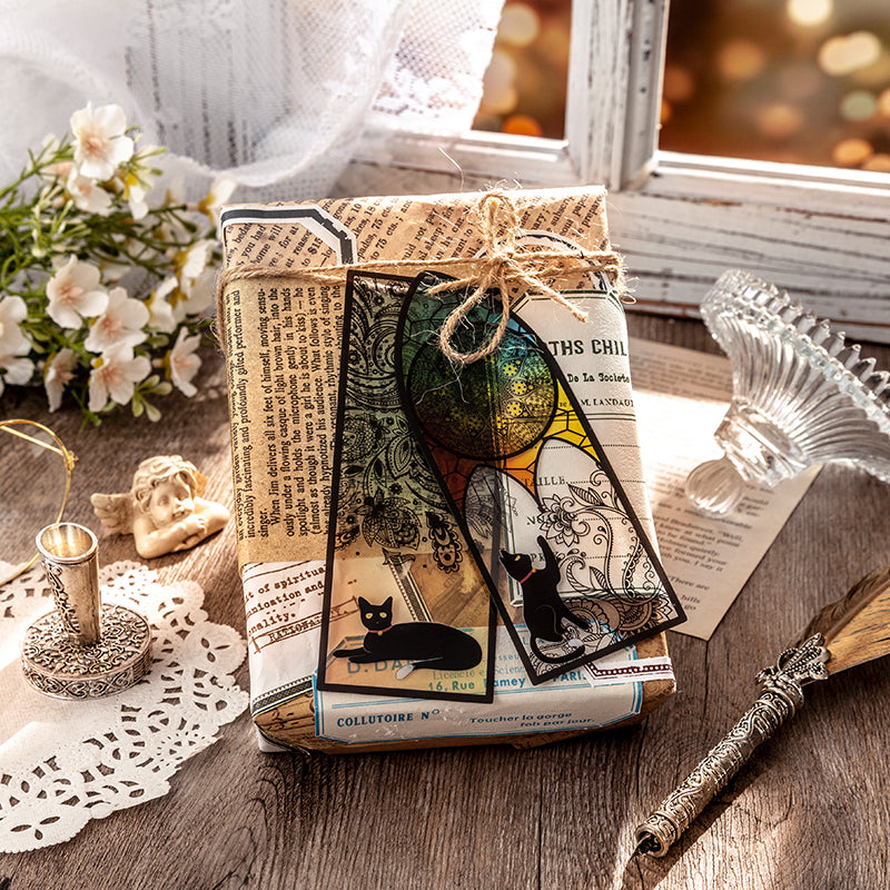 Marque-page Mystic Black Cat – Porte-page translucide esthétique gothique