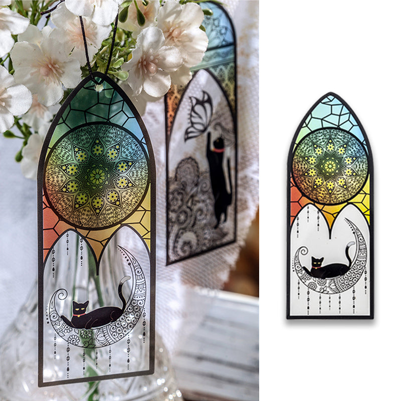 Marque-page Mystic Black Cat – Porte-page translucide esthétique gothique