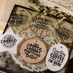 Black Coffee Zitat UV-DTF-Aufklebertransfers