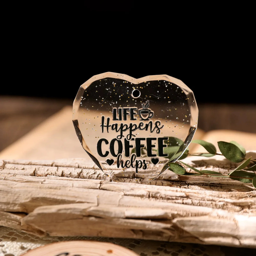 Black Coffee Zitat Kristall Transfer Aufkleber