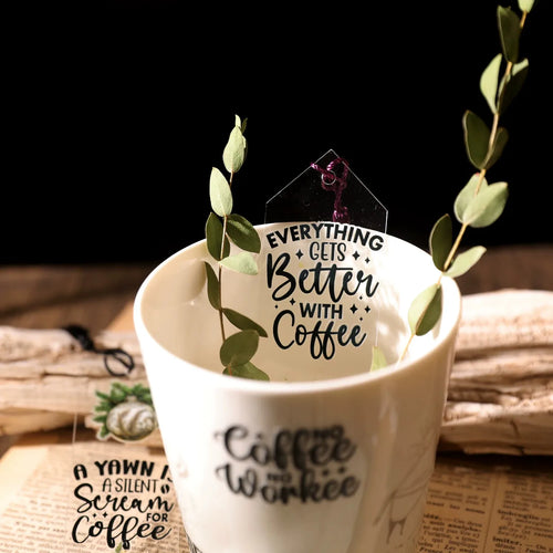 Black Coffee Quote UV DTF Sticker Transfers