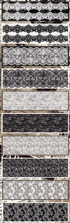 Black & White Lace Background PET Tape | Wide Journaling Ephemera Tape