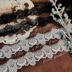 Black & White Lace Background PET Tape | Wide Journaling Ephemera Tape