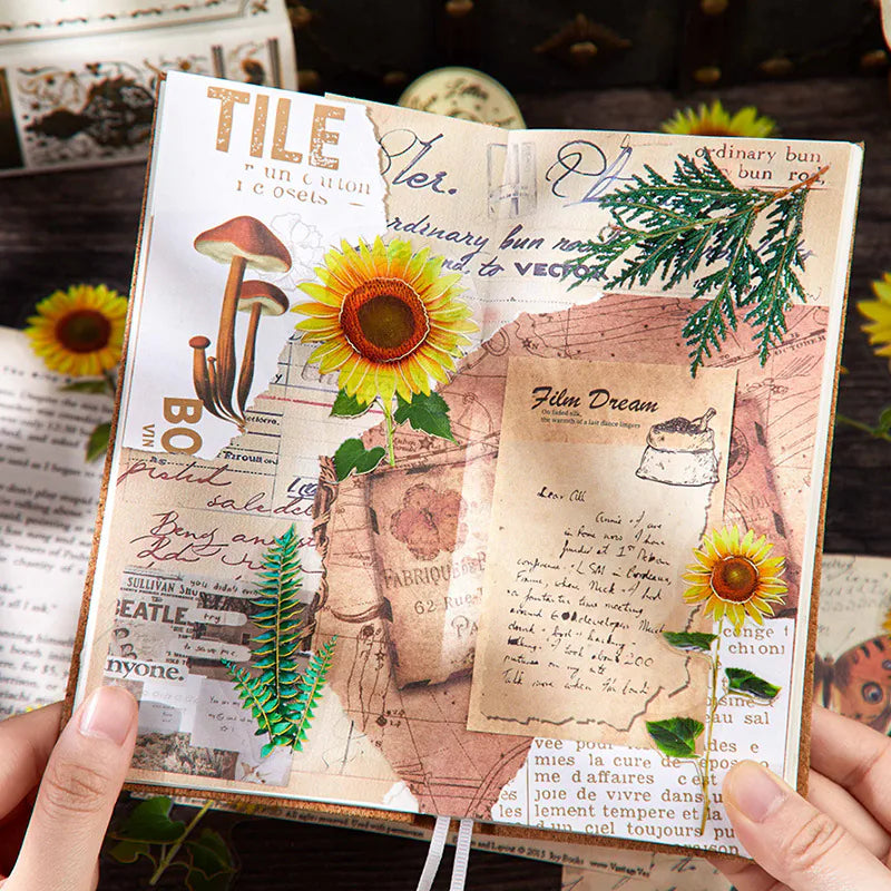 Autocollants PET découpés à l'emporte-pièce à motifs botaniques | Éphémères pour journaling floral et végétal