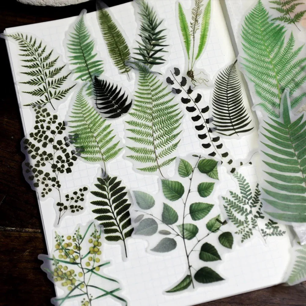 Botanische Farn-Pergament-Stanzsticker