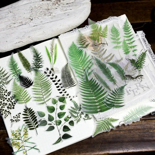 Botanical Fern Vellum Die-Cut Stickers