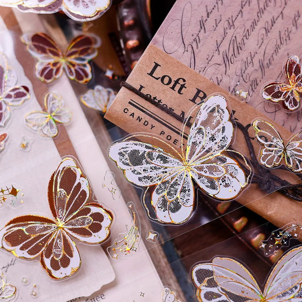 Butterfly PET Tape Journaling Pre-Cut Tape