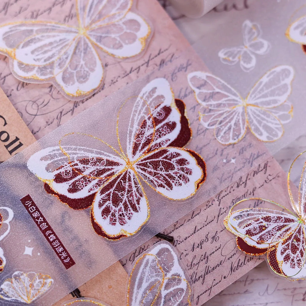 Butterfly PET Tape Journaling Pre-Cut Tape