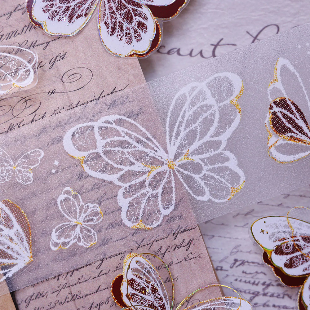 Schmetterling PET-Tape für Journaling, vorgeschnittenes Tape