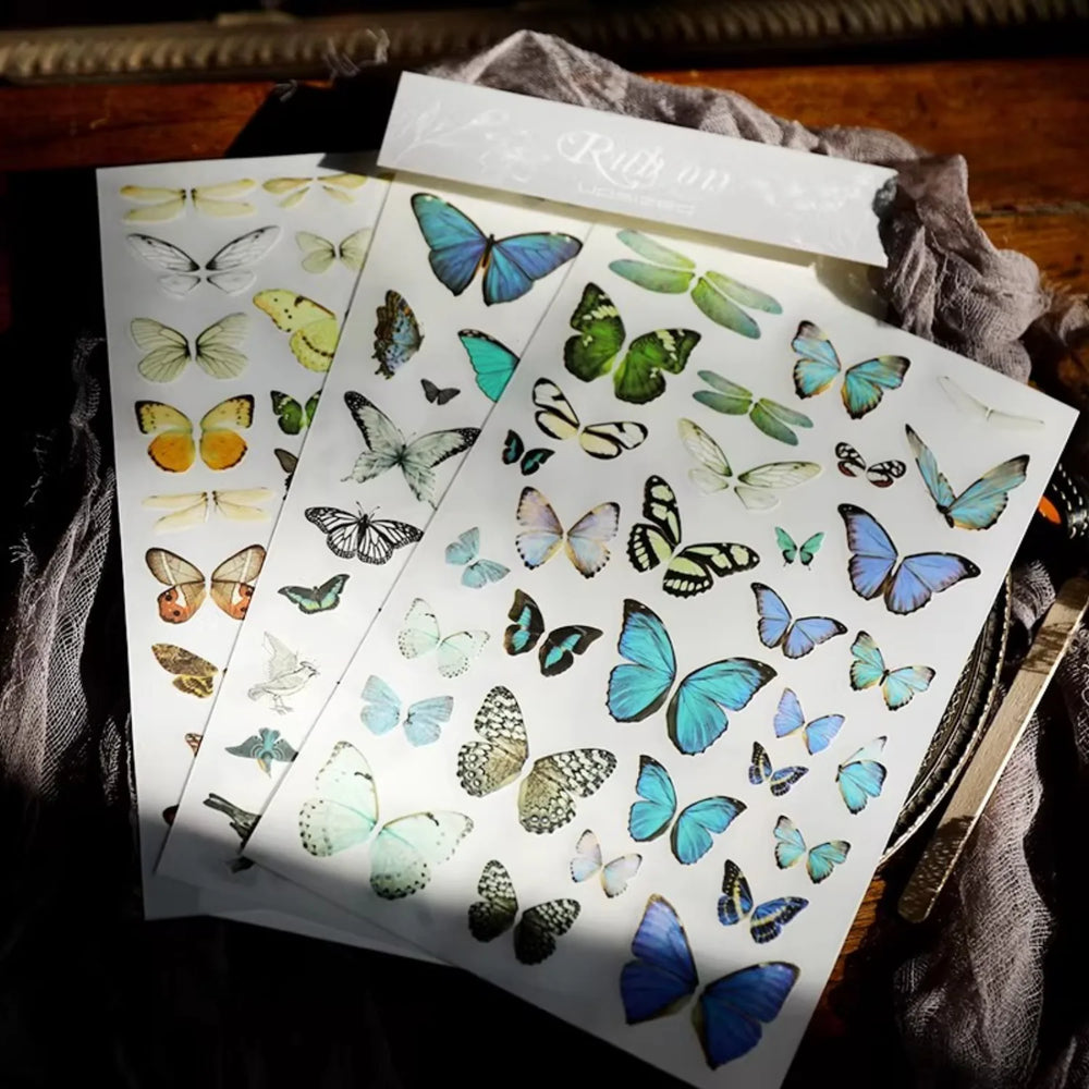 Autocollants papillon à frotter | Fournitures pour journaling et scrapbooking