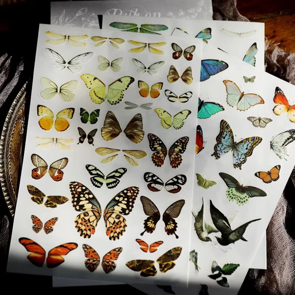 Autocollants papillon à frotter | Fournitures pour journaling et scrapbooking